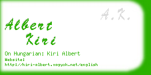 albert kiri business card